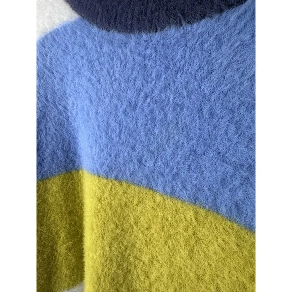 Aerie Campfire Chenille Stripe Sweater  American Eagle Womens Medium Soft Blue - Picture 4 of 7